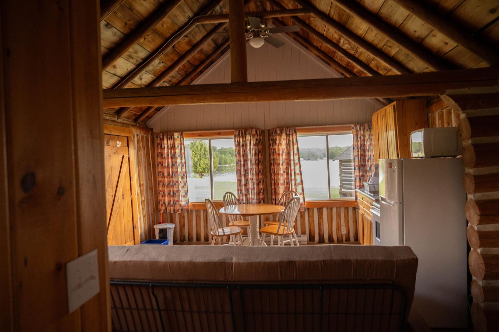 Living area and kitchen