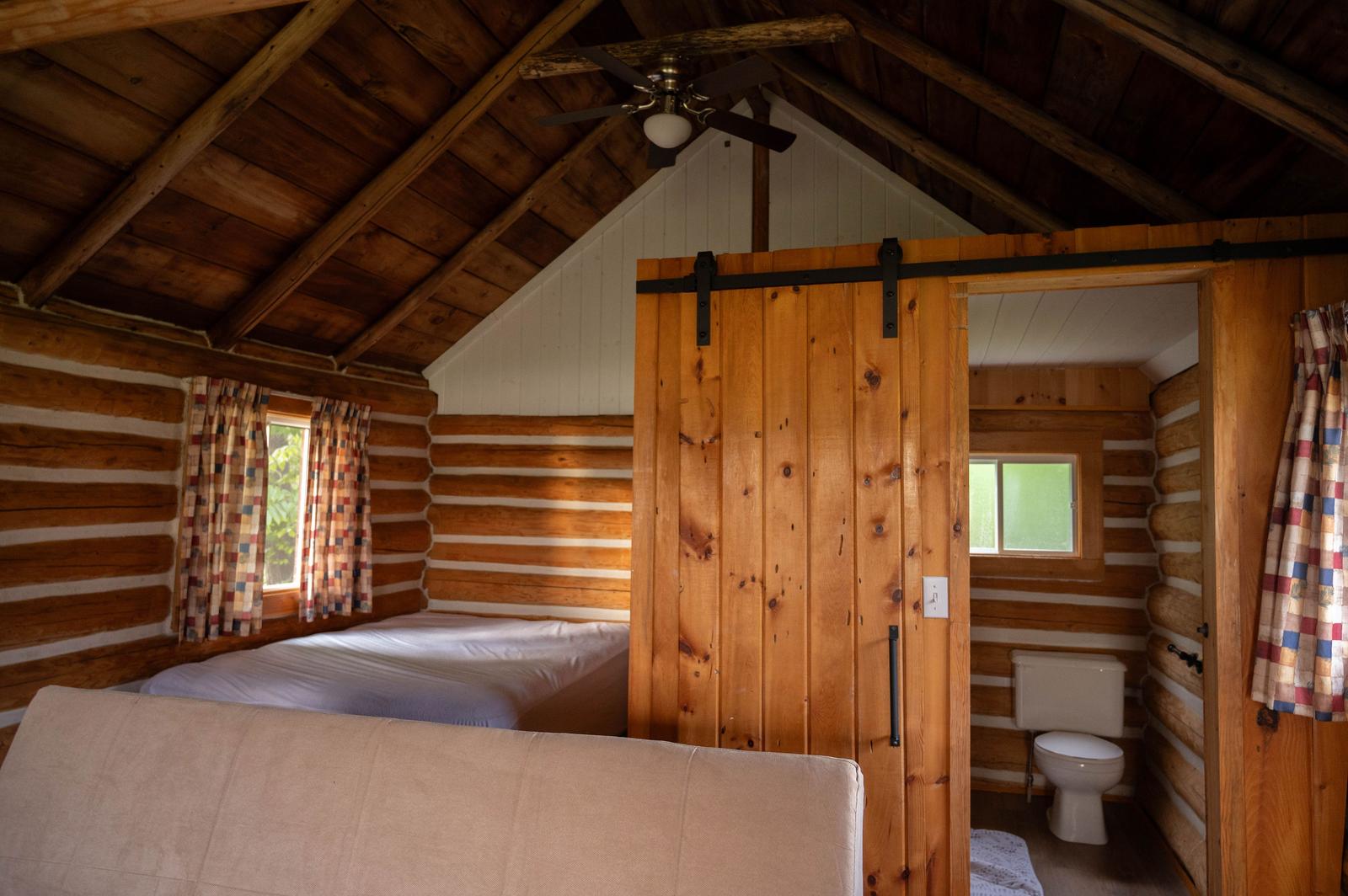 Bedroom and bathroom view